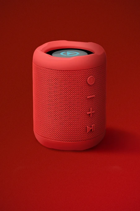 Piros hordozható bluetooth hangszóró